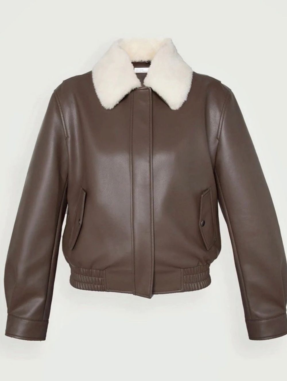 Oak + Fort Vegan Leather Bomber Jacket Size Medium